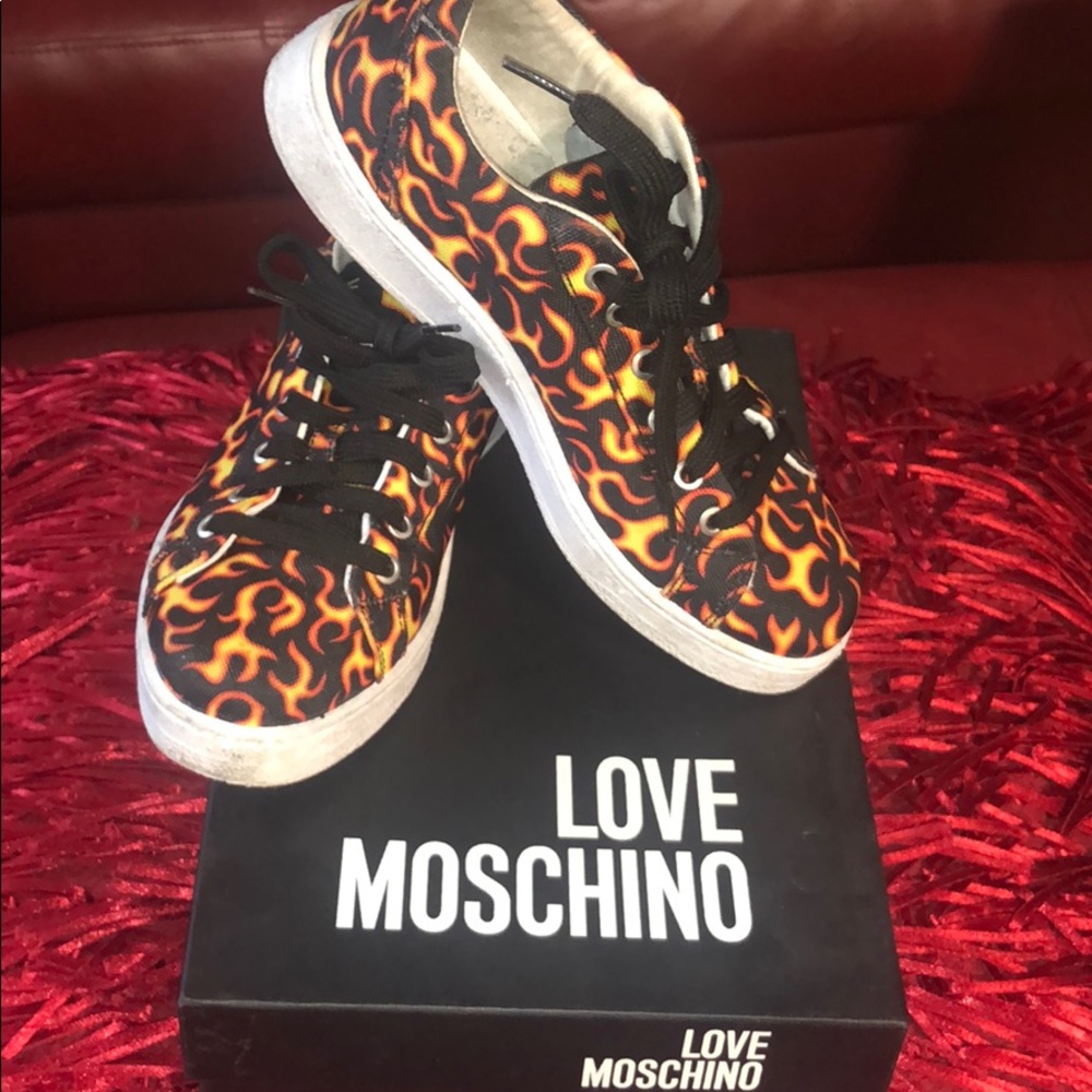 Moschino fire sneakers